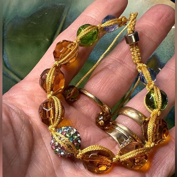 Handcrafted Crystal Bracelet Adjustable - Picture 2 of 2